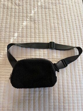 Black Sherpa Fanny Pack Waist Bag
